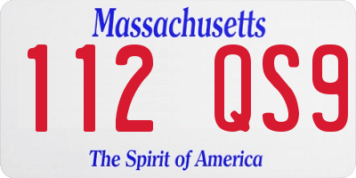 MA license plate 112QS9