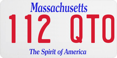 MA license plate 112QT0