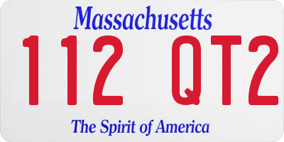 MA license plate 112QT2