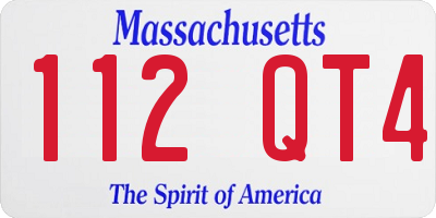 MA license plate 112QT4
