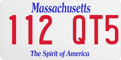MA license plate 112QT5