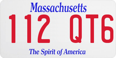 MA license plate 112QT6
