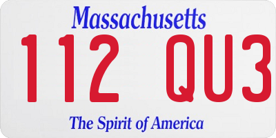 MA license plate 112QU3