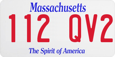 MA license plate 112QV2