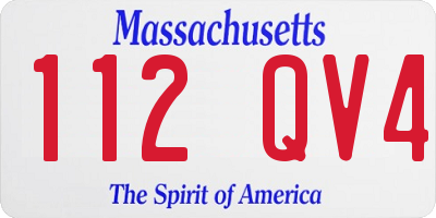 MA license plate 112QV4