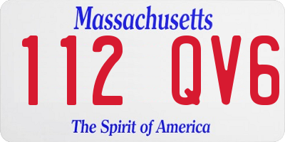 MA license plate 112QV6