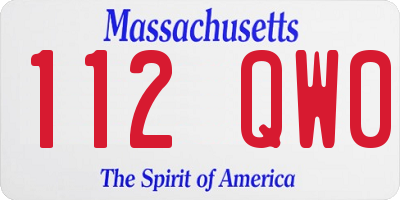 MA license plate 112QW0