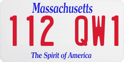 MA license plate 112QW1