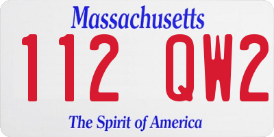 MA license plate 112QW2