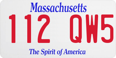 MA license plate 112QW5