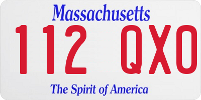 MA license plate 112QX0
