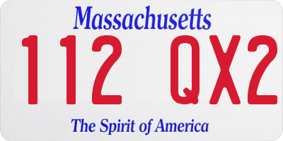 MA license plate 112QX2