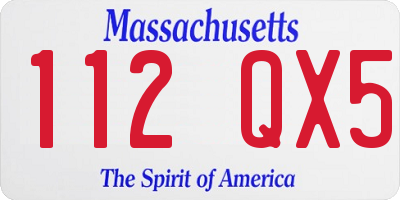 MA license plate 112QX5