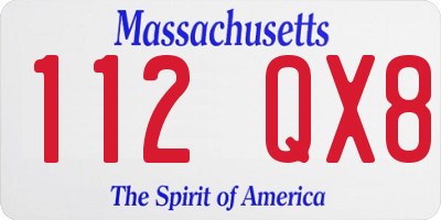 MA license plate 112QX8