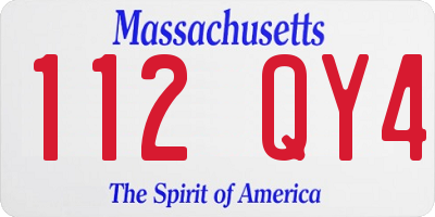 MA license plate 112QY4