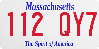 MA license plate 112QY7