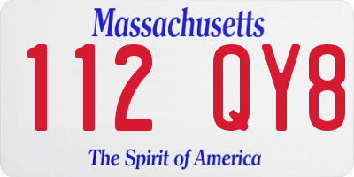 MA license plate 112QY8