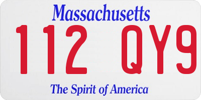 MA license plate 112QY9
