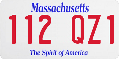 MA license plate 112QZ1