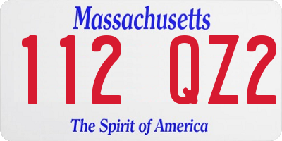MA license plate 112QZ2