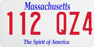 MA license plate 112QZ4