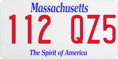 MA license plate 112QZ5