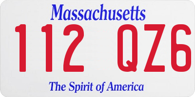 MA license plate 112QZ6