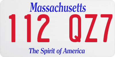 MA license plate 112QZ7