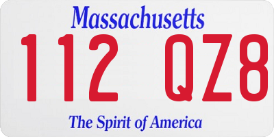 MA license plate 112QZ8