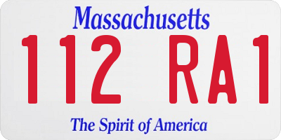 MA license plate 112RA1
