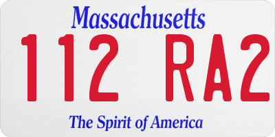 MA license plate 112RA2