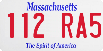 MA license plate 112RA5