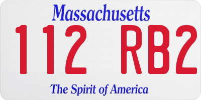 MA license plate 112RB2