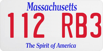 MA license plate 112RB3