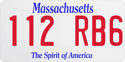 MA license plate 112RB6