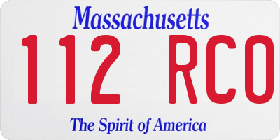 MA license plate 112RC0