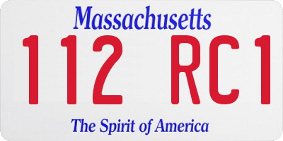 MA license plate 112RC1