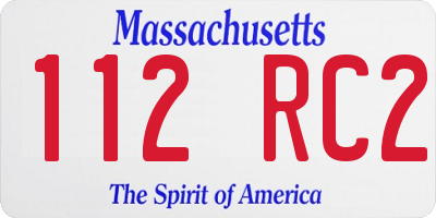 MA license plate 112RC2