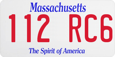 MA license plate 112RC6