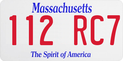 MA license plate 112RC7