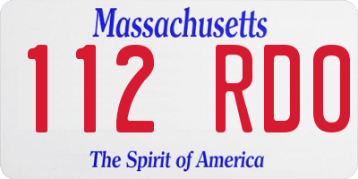 MA license plate 112RD0