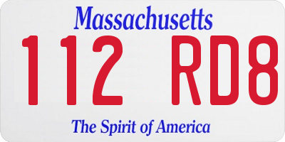 MA license plate 112RD8