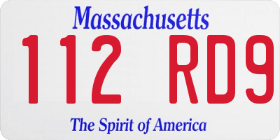 MA license plate 112RD9