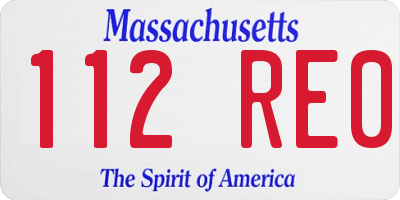 MA license plate 112RE0