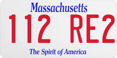 MA license plate 112RE2