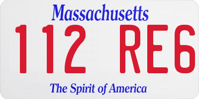 MA license plate 112RE6