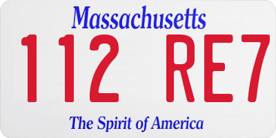 MA license plate 112RE7