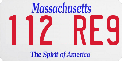 MA license plate 112RE9