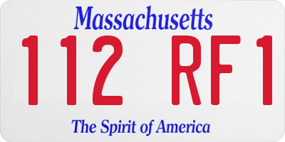 MA license plate 112RF1