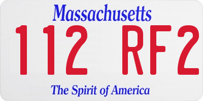 MA license plate 112RF2